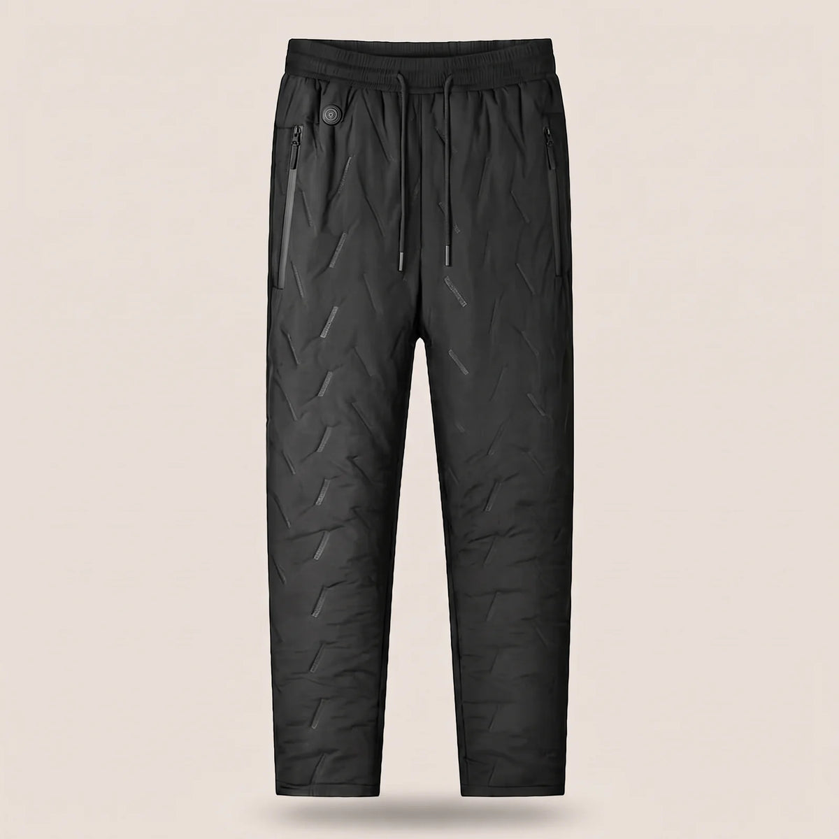 BergHeat Slope heated winter pants in black with elastic waist, drawcord and zip pockets