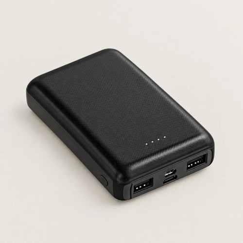 BergHeat power bank 5,000 mAh, cut out, with two USB-A ports, micro-USB, USB-C and four LEDs